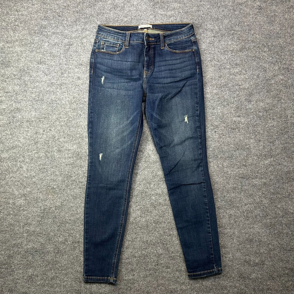 Studio Blue Skinny Jeans Women's Blue Denim Stretch Distressed Classic - 30X27.5